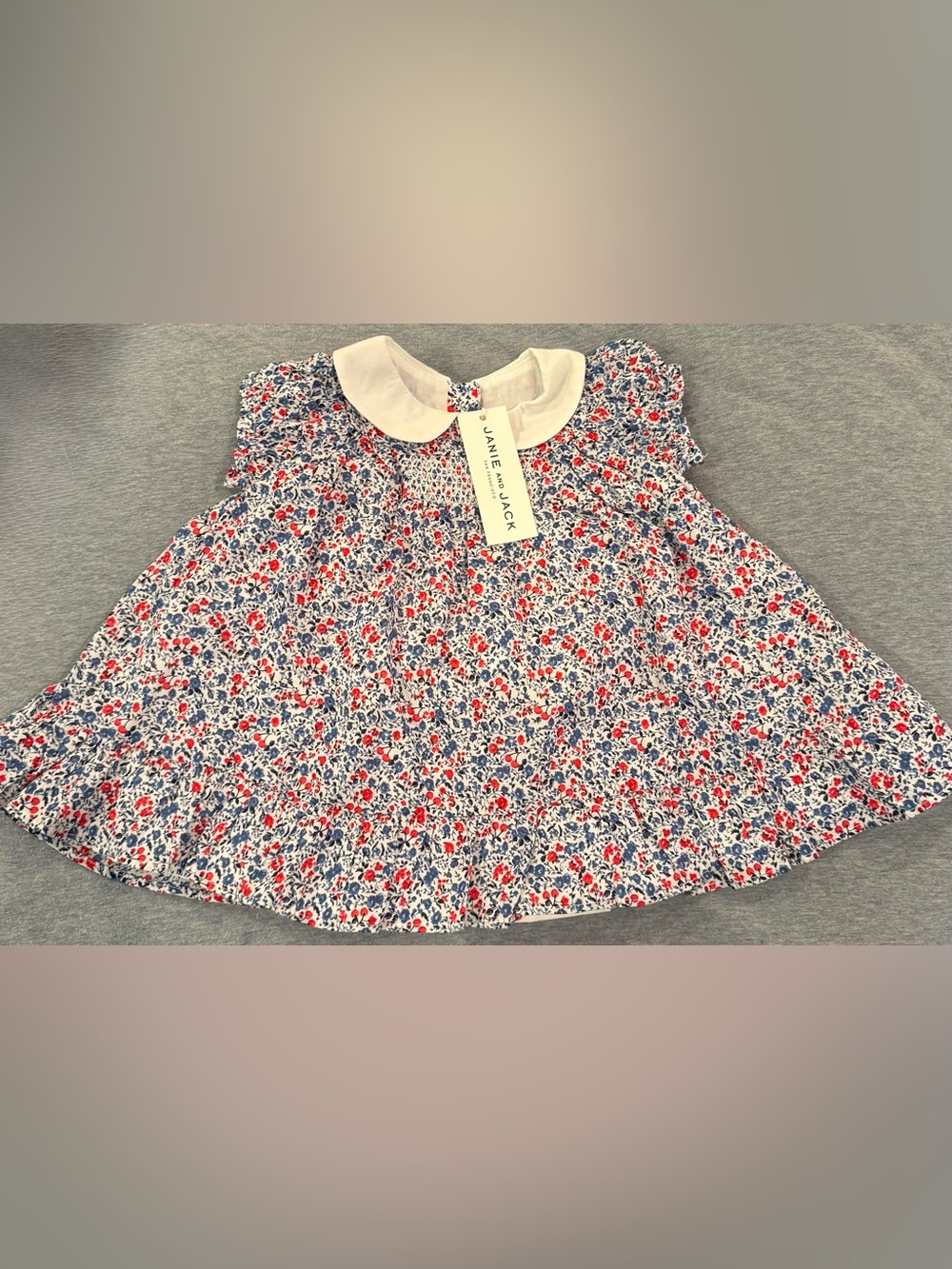 NWT Janie and Jack Floral Smocked Dress 3-6M